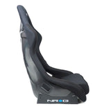 NRG Carbon Fibre/FRP Race Bucket Seat Large - Black Carbon Shell/Black Cloth