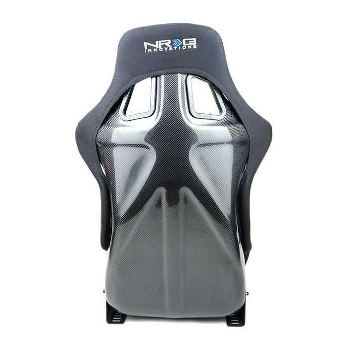 NRG Carbon Fibre/FRP Race Bucket Seat Large - Black Carbon Shell/Black Cloth