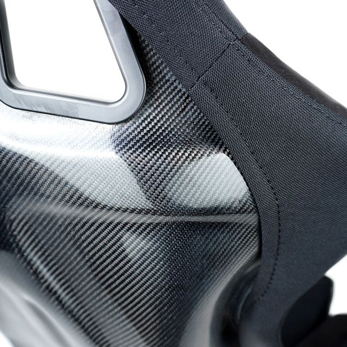 NRG Carbon Fibre/FRP Race Bucket Seat Large - Black Carbon Shell/Black Cloth