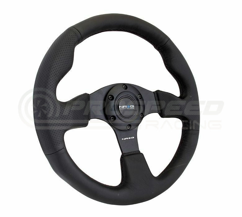 NRG Racing Steering Wheel 320mm Black Leather/Black Stitching RST-012R | Pro Speed Racing