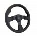 NRG Reinforced 320mm Race Steering Wheel - Black Spoke/Black Leather/Black Stitch