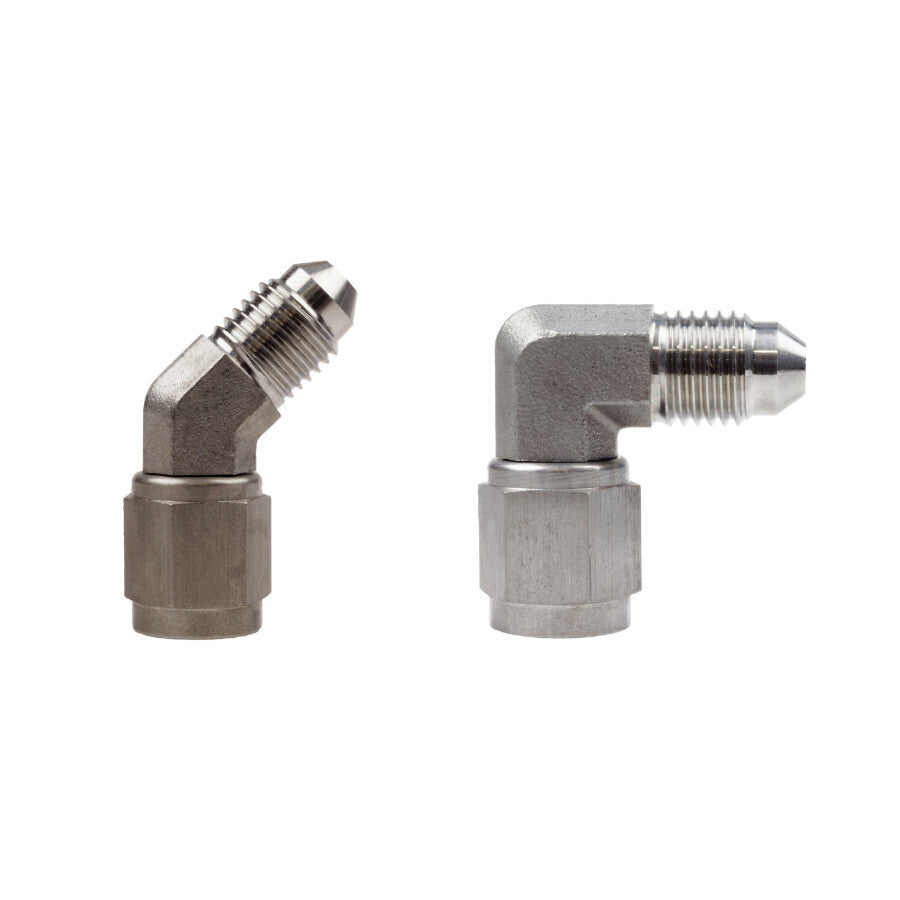 Raceworks Female to Male Stainless Steel AN Swivel Elbow 45 Degree