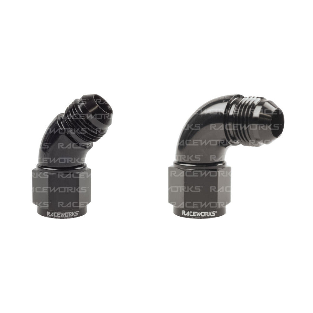 Raceworks Female To Male AN Swivel Elbow 45 Degree