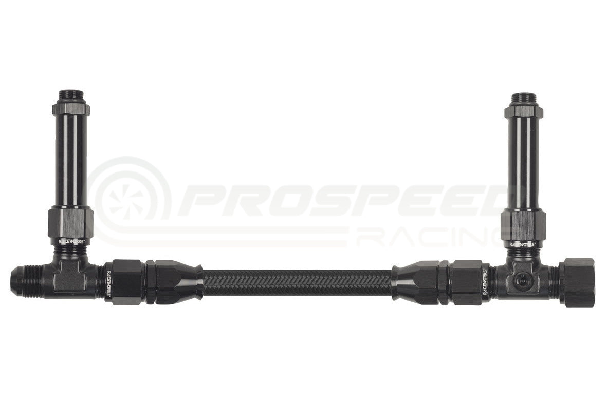 Raceworks Carburettor AN-8 Dual Feed Fuel Line Plumbing Kit - Demon 9/16"-24 RWF-161-08BK | PSR
