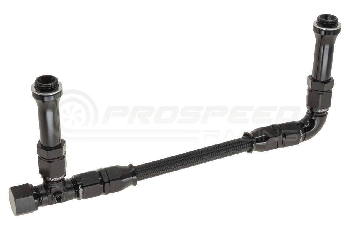 Raceworks Carburettor AN-8 Dual Feed Fuel Line Plumbing Kit - Holley HP/QFT 3/4"-16 RWF-165-08BK
