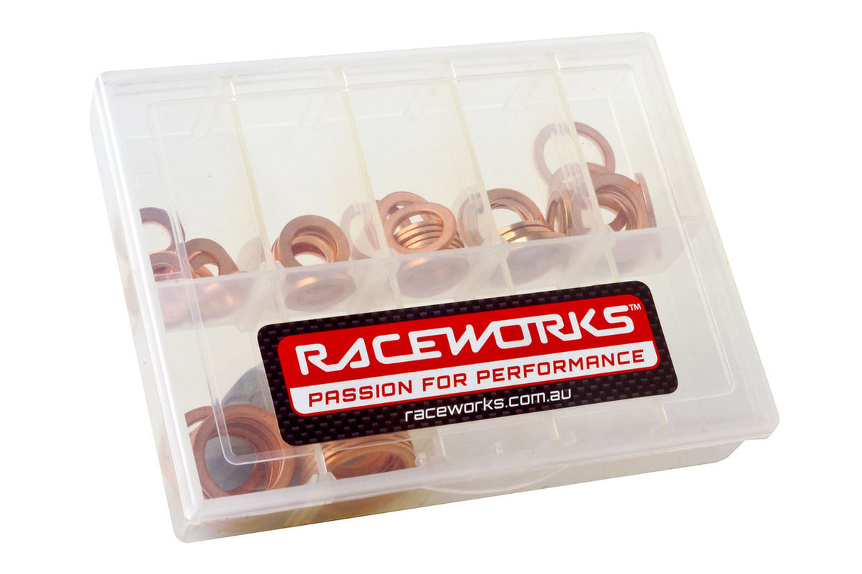 Raceworks Replacement Copper Crush Washers Bulk Kit 8mm To 18mm 70PK