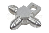 Raceworks AN-3 Stainless Steel Male Flare Tee With Bracket RWF-325-03SS | Pro Speed Racing
