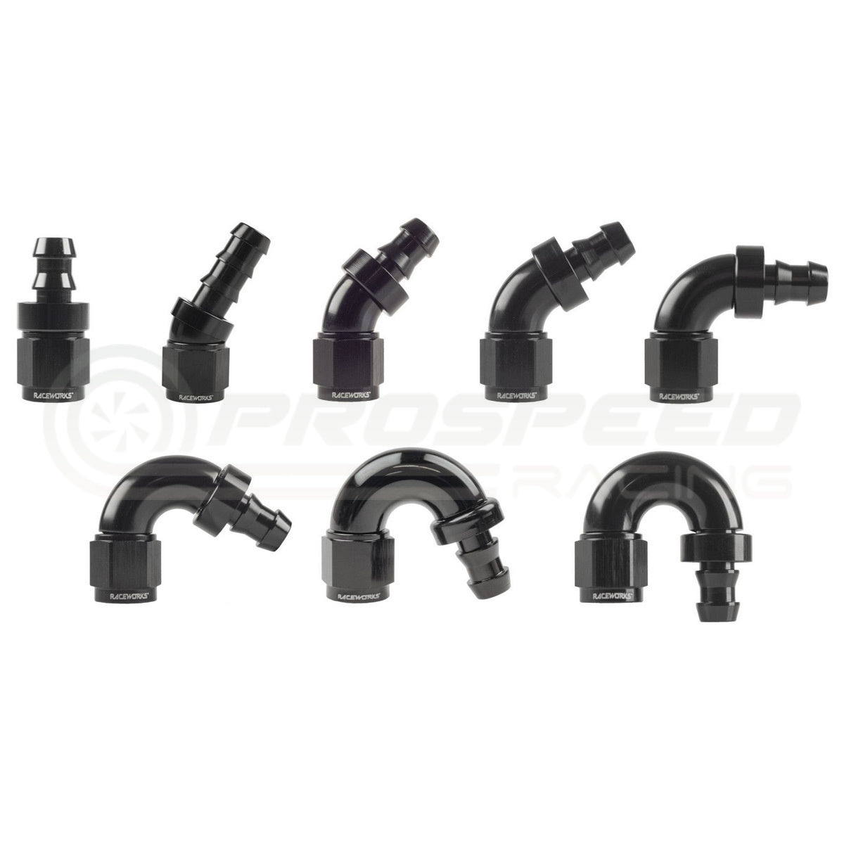 Raceworks 400 Series AN-6 Push Lock Hose End RWF-401-06 | Pro Speed Racing