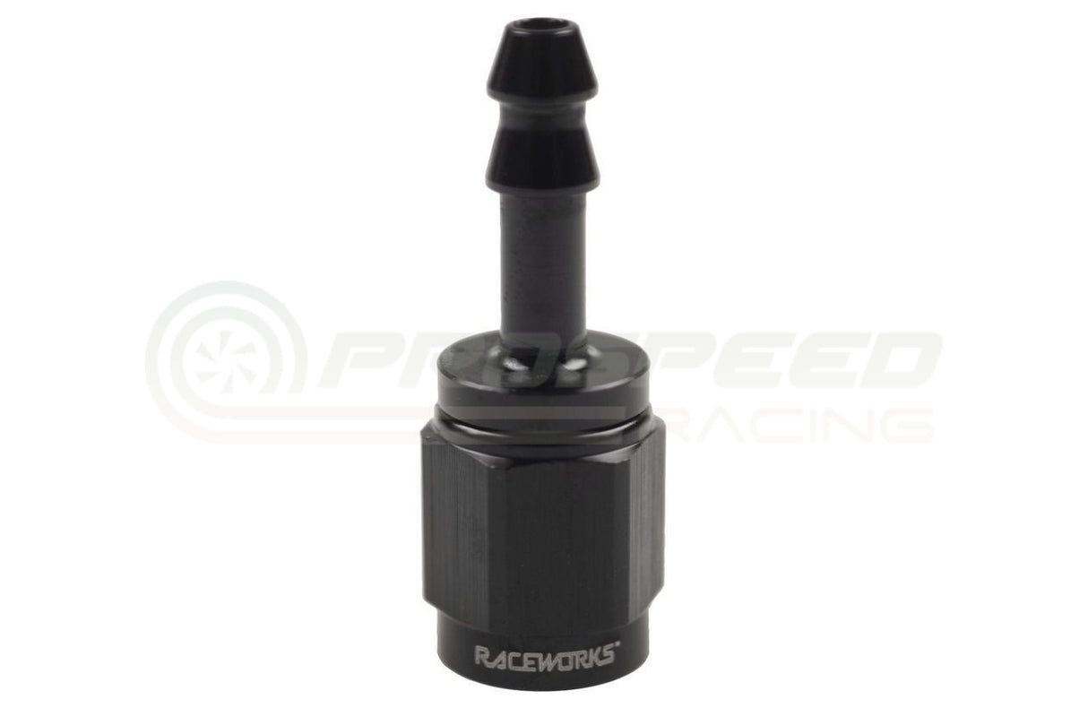 Raceworks AN-3 Female to 3/16" Hose Barb Fitting Straight RWF-411-03BK | Pro Speed Racing