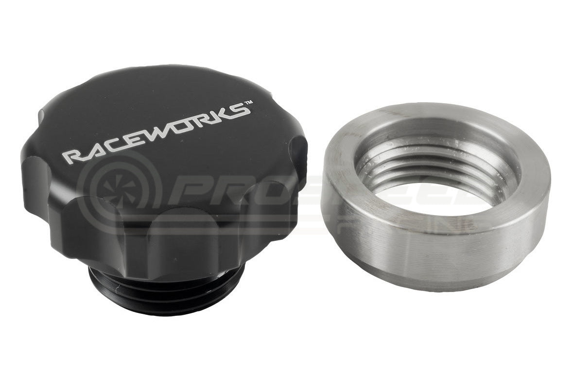 Raceworks Weld On Steel Diff Filler With Black Aluminium Male Cap 1" RWF-461-S-ABK | Pro Speed