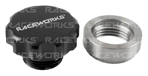 Raceworks Weld On Steel Diff Filler With Black Aluminium Male Cap 1"