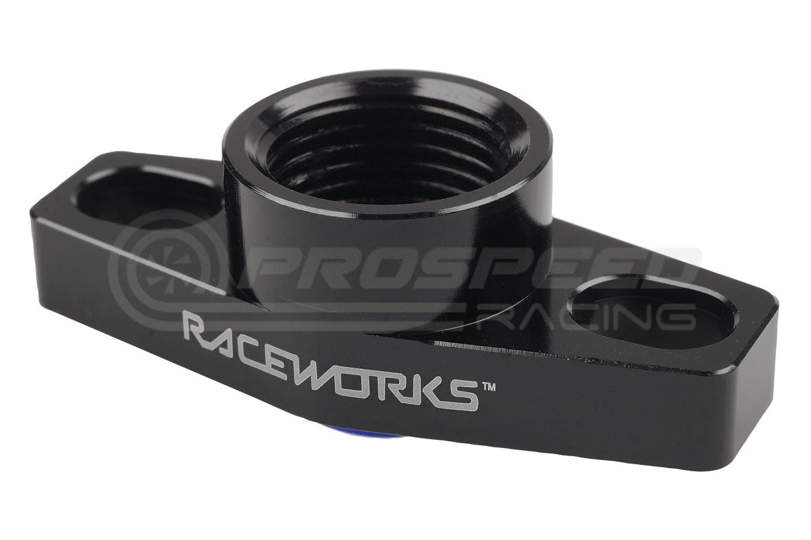 Raceworks Turbo Drain Adapter Female AN-8 ORB Black - Suit Small Turbo (38-44mm Slotted Holes) RWF-4