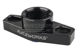 Raceworks Turbo Drain Adapter Female AN-8 ORB Black - Suit Small Turbo (38-44mm Slotted Holes) RWF-4