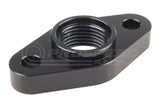 Raceworks Turbo Drain Adaptor Female AN-10 ORB Black - Suit T3-T4 Turbo (50.8mm Holes) RWF-463-02BK
