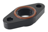 Raceworks Turbo Drain Adaptor Female AN-10 ORB Black - Suit T3-T4 Turbo (50.8mm Holes)