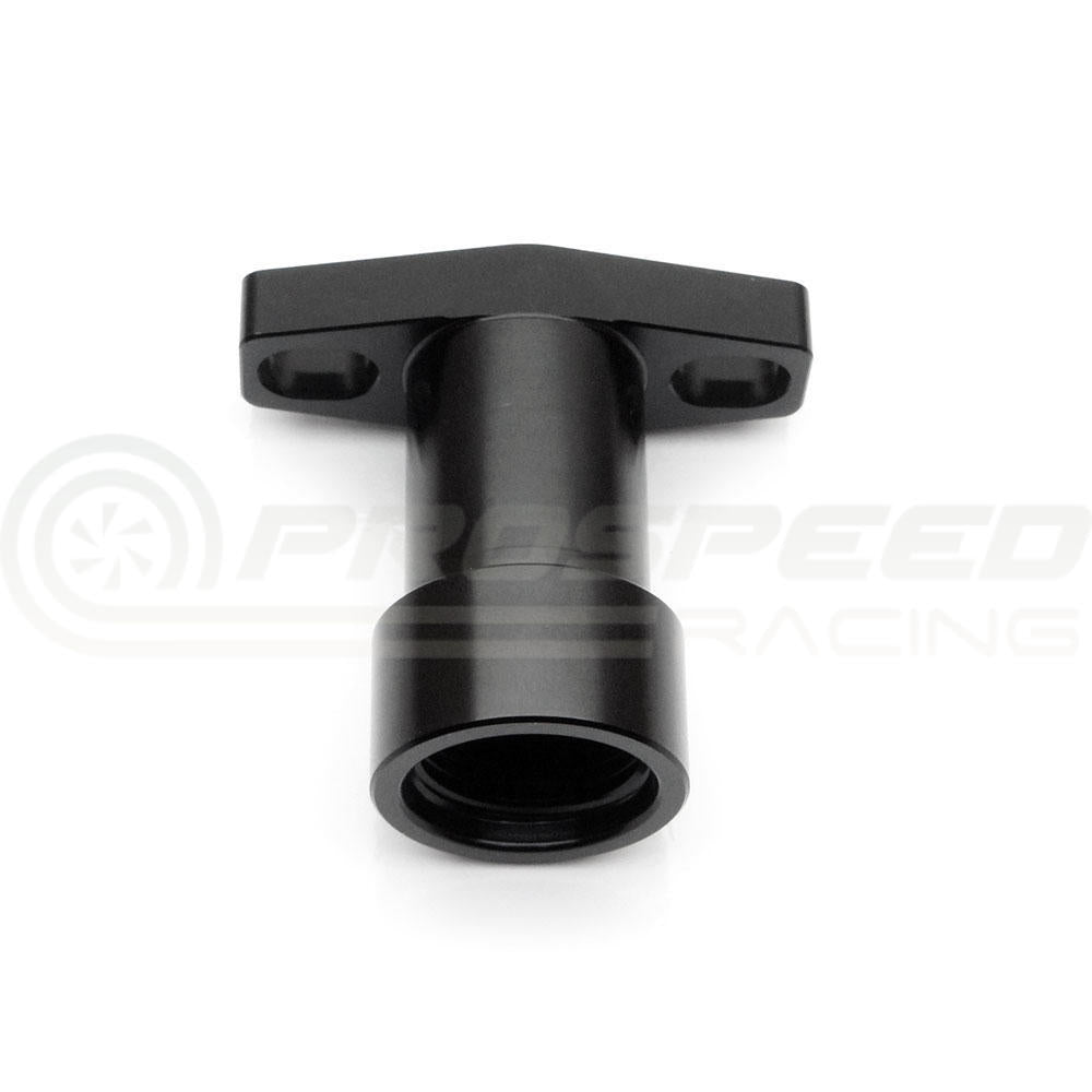 Raceworks Extended Turbo Drain Adaptor Female AN-10 ORB Black - Suit Small Turbo (38-44mm Slotted Holes)