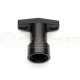 Raceworks Extended Turbo Drain Adaptor Female AN-10 ORB Black - Suit Small Turbo (38-44mm Slotted Holes)
