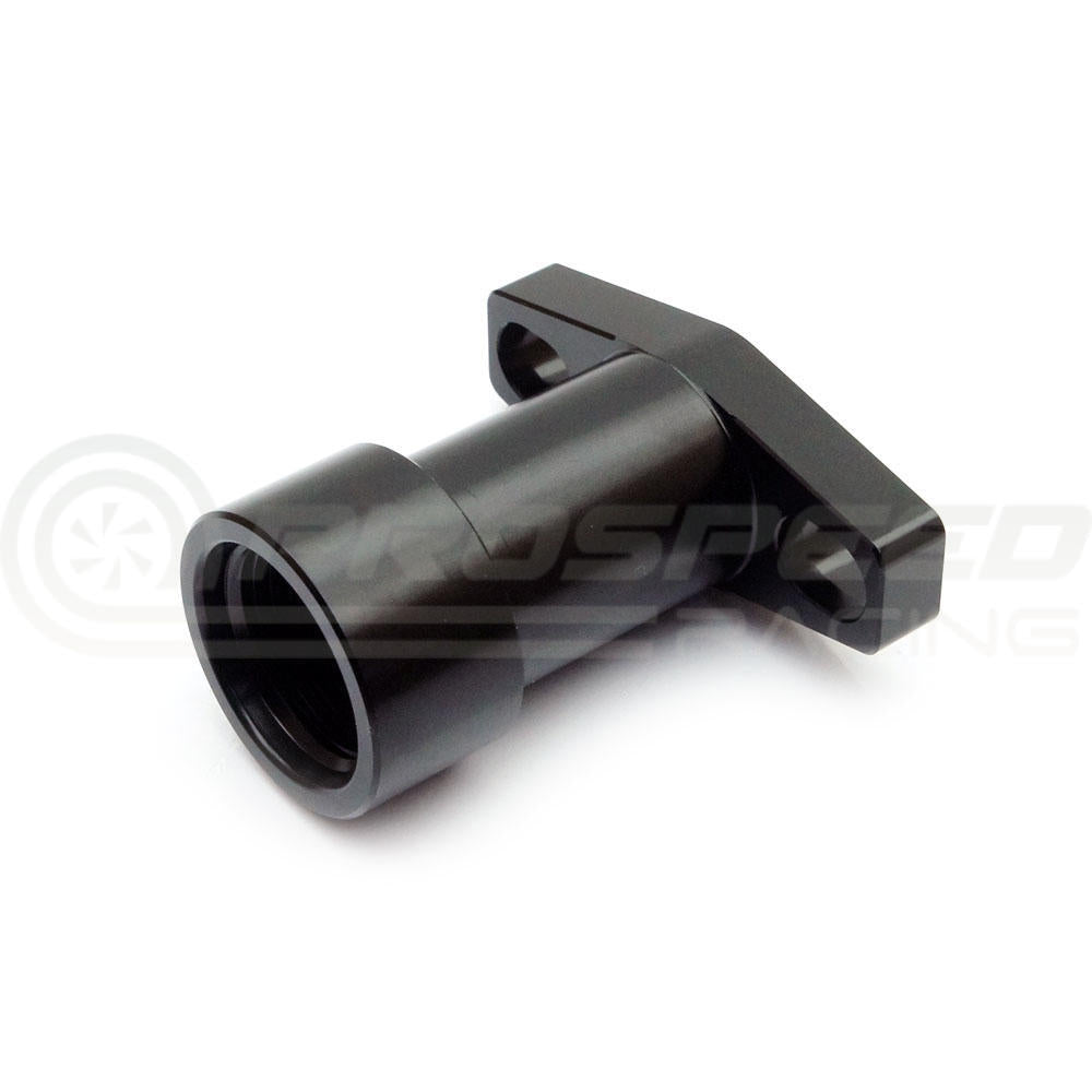 Raceworks Extended Turbo Drain Adaptor Female AN-10 ORB Black - Suit Small Turbo (38-44mm Slotted Holes)