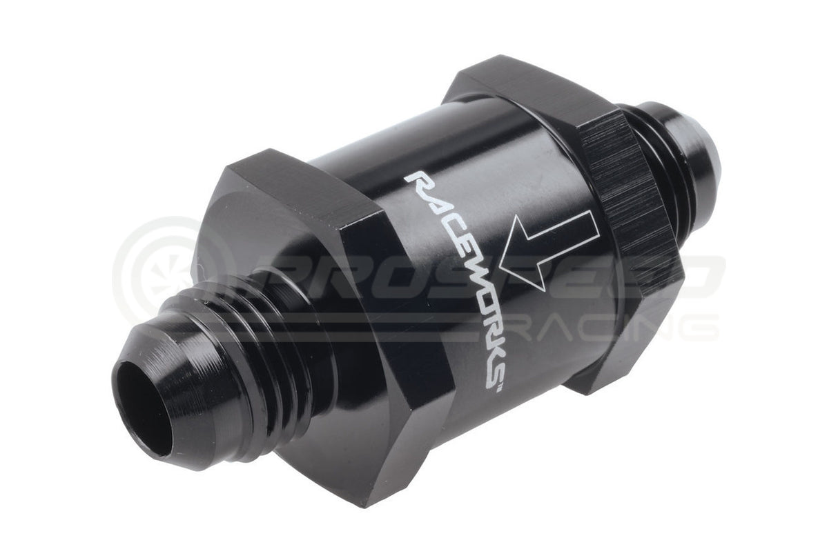 Raceworks Male AN to Male AN One Way Valve