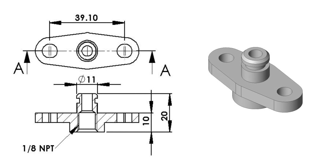 Raceworks OEM Fuel Rail FPR Adaptor AN-6