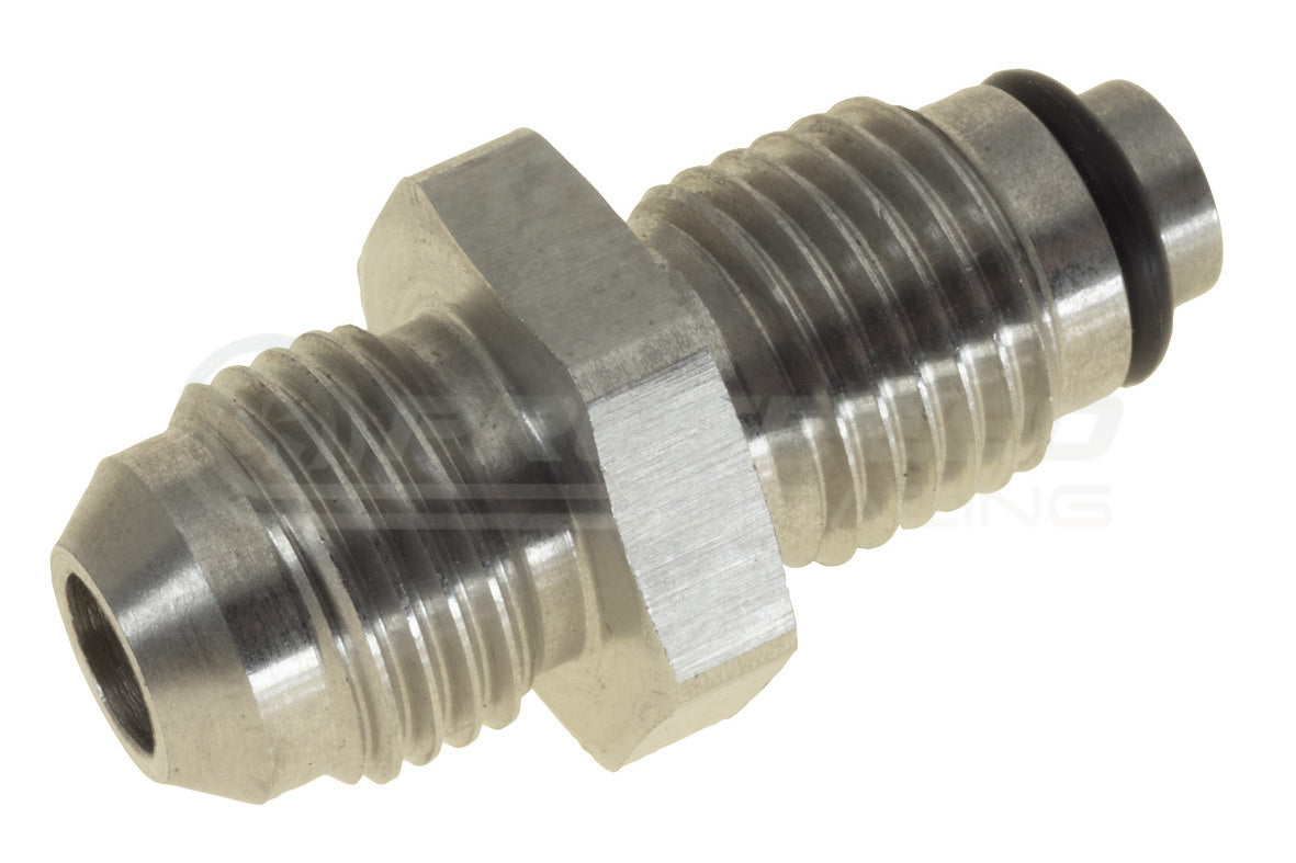 Raceworks Stainless Steel AN-6 Male Flare Power Steering Adapter O-Ring Bump Tube