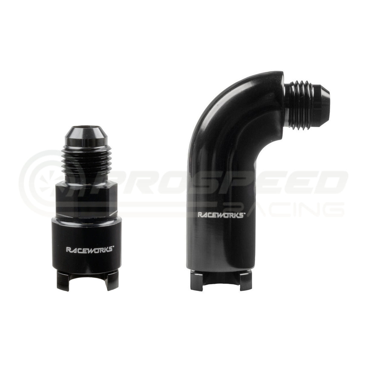 Raceworks Female SAE EFI Quick Connect to AN Male Flare Fitting (All Billet) RWF-803 | Pro Speed