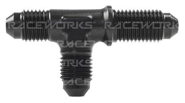 Raceworks AN Male Tee Fitting With Bulkhead Thread On Run