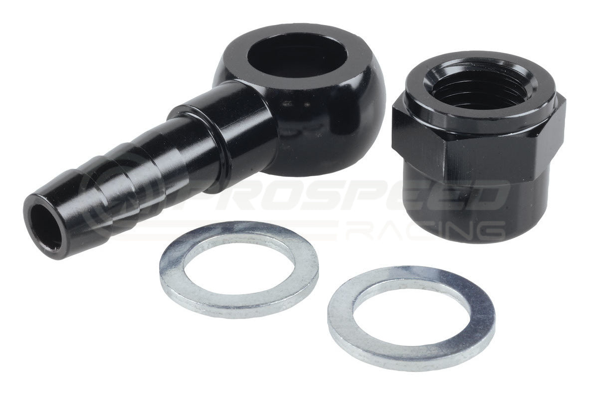 Raceworks Aluminium Hose Barb to Banjo Fitting Set - Suit Bosch 044 Style External Fuel Pump RWF-807