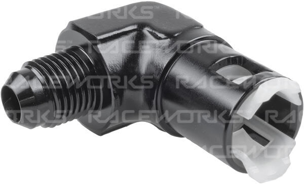 Raceworks Female SAE EFI Quick Connect to AN Male Flare Fitting (Plastic Insert)