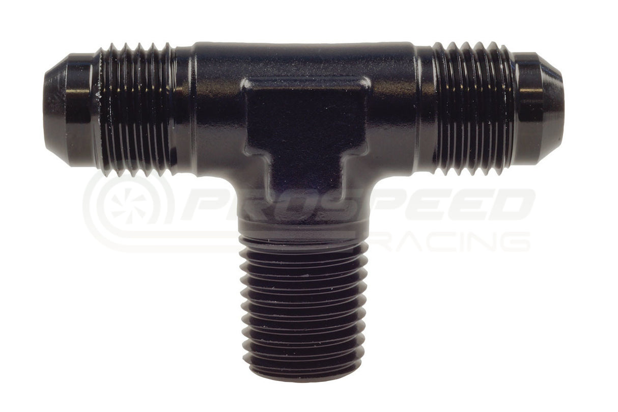 Raceworks AN Male Flare Tee Fitting With NPT Male Thread On Branch