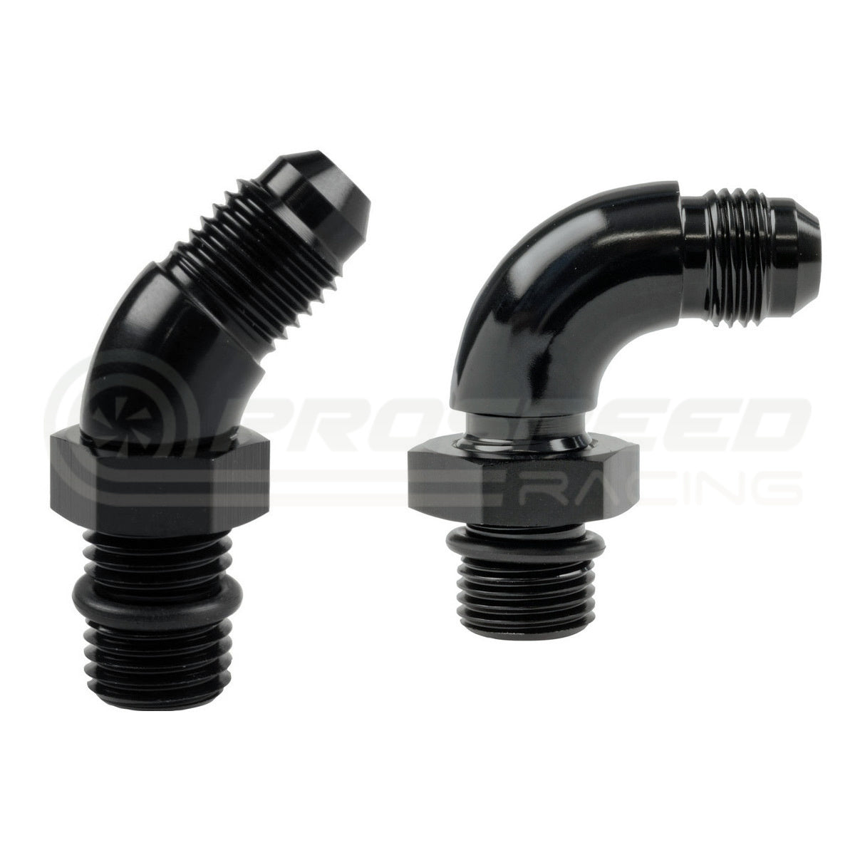 Raceworks AN Male Flare to AN ORB O-Ring Boss Elbow Fitting RWF-922-04BK | Pro Speed Racing