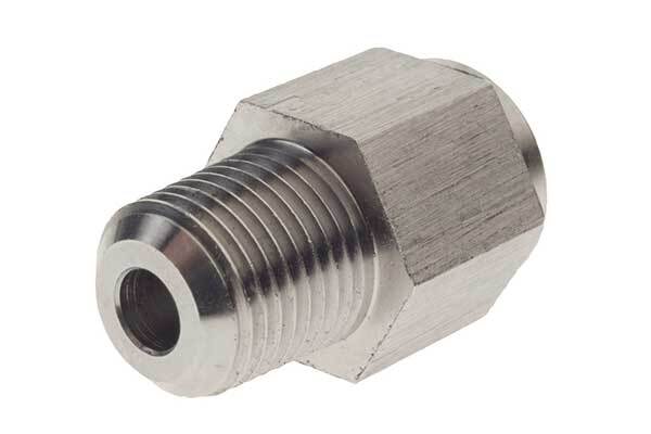 Raceworks Stainless Steel 1/8" NPT Male to M10 X 1.0 Female Adaptor Fitting