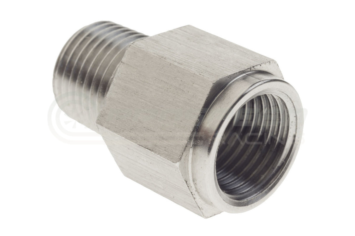 Raceworks Stainless Steel 1/8" BSPT Male to M10 X 1.0 Female Adaptor Fitting RWF-926-02-M10SS | PSR