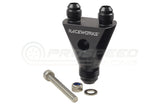 Raceworks AN Male Flare Inline Y Block 1X AN-8 To 2X AN-6 RWF-934-08-06BK | Pro Speed Racing