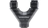 Raceworks AN Female Flare to AN ORB O-Ring Boss Y Block Fitting