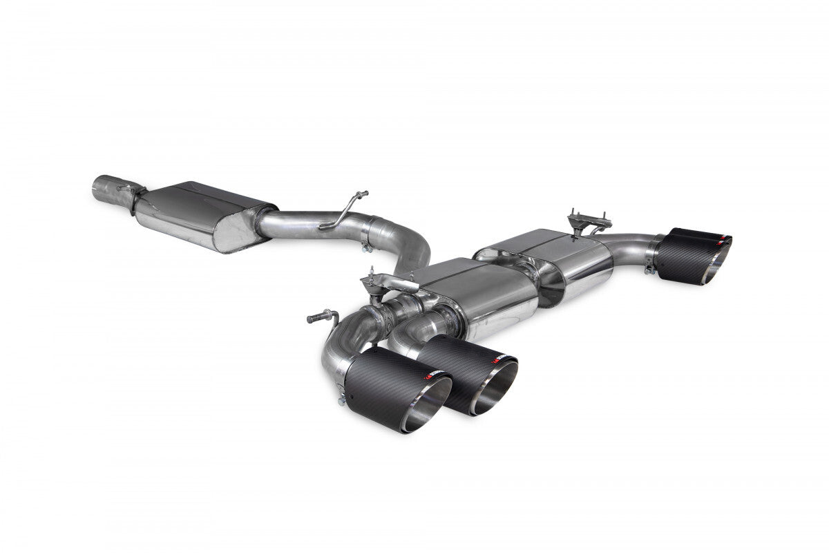 Scorpion Resonated Valved Cat Back Exhaust System w/Ascari Tips - Audi S3 8Y SAU093CF