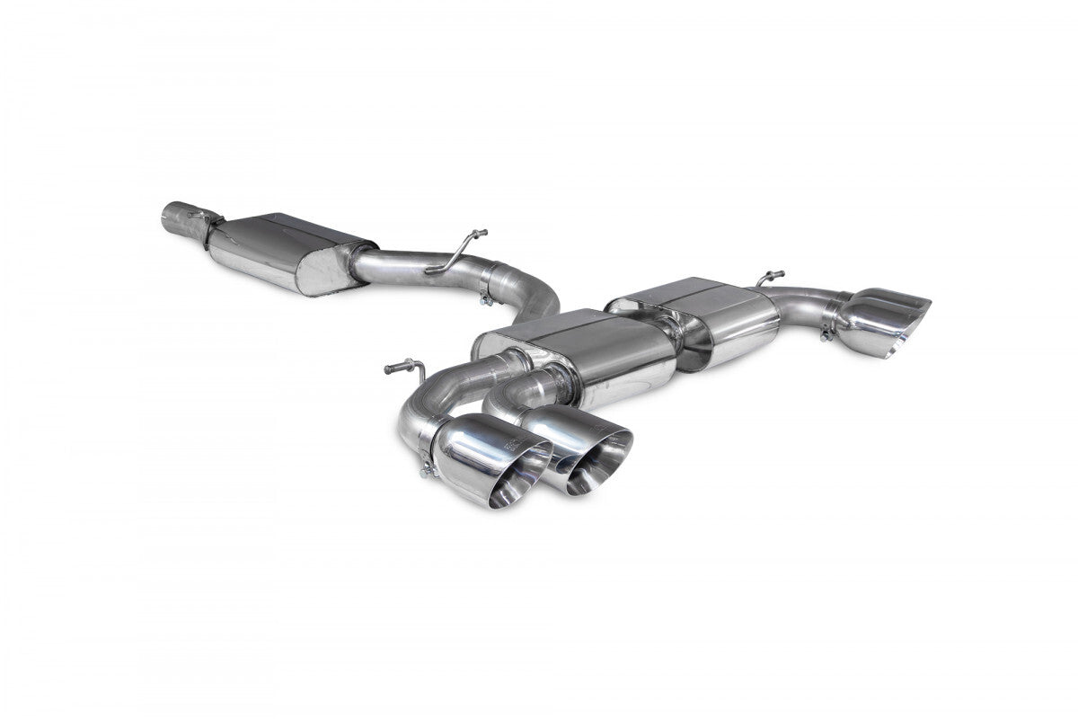 Scorpion Resonated Non-Valved Cat Back Exhaust System w/Daytona Tips - Audi S3 8Y SAU094