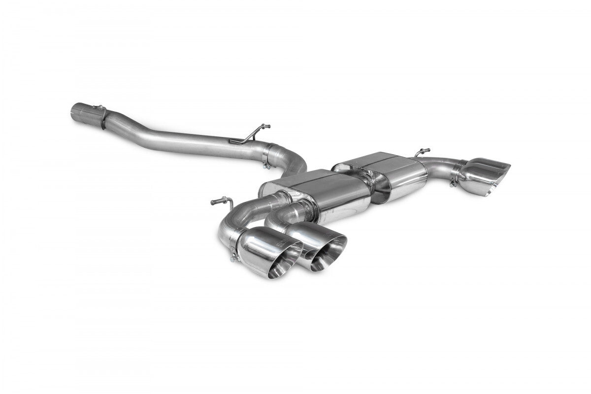 Scorpion Non-Resonated Non-Valved Cat Back Exhaust System w/Daytona Tips - Audi S3 8Y SAUS094