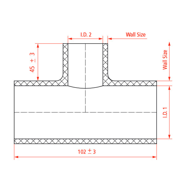 Raceworks Silicone Hose Tee Black