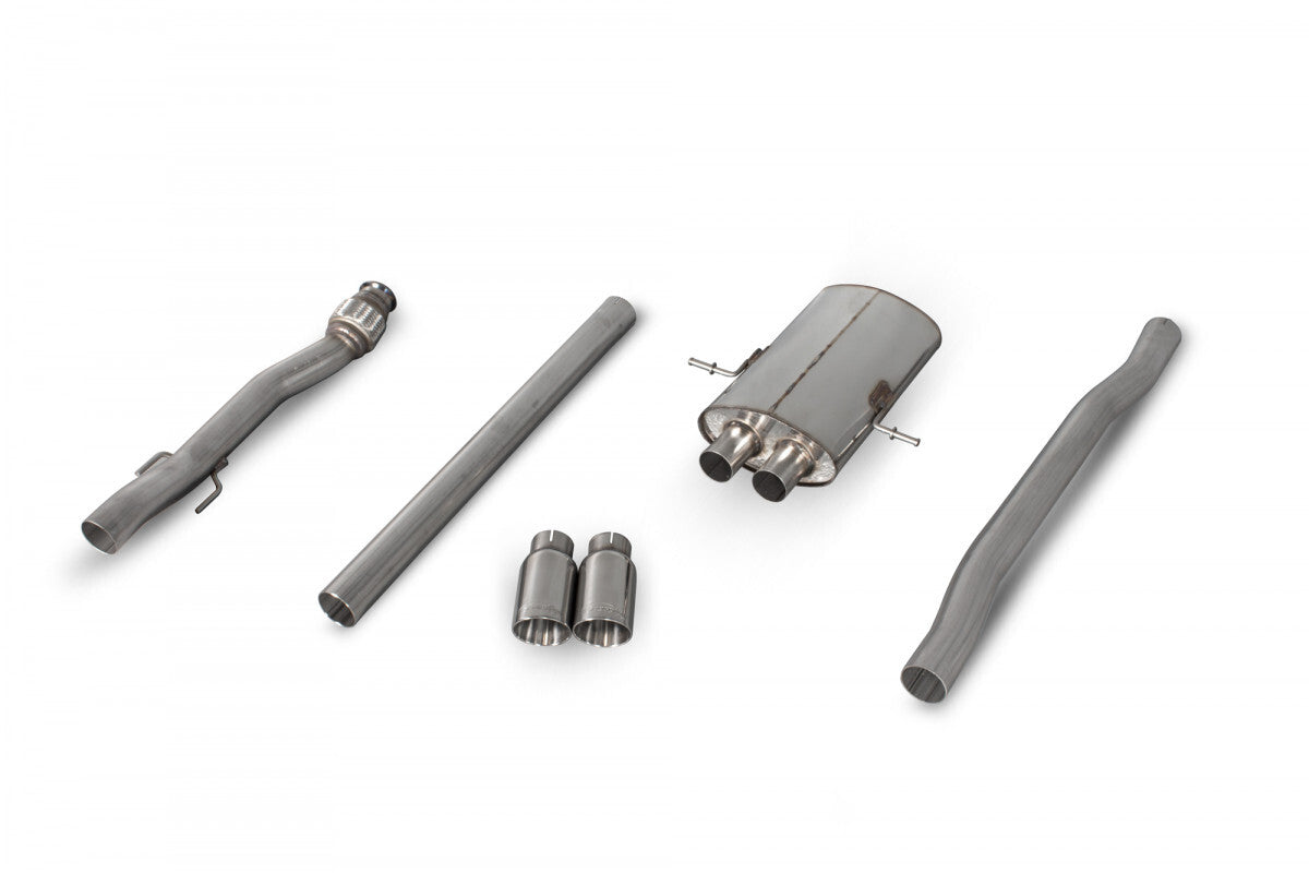 Non-resonated Cat Back Exhaust System w/Twin Tips
