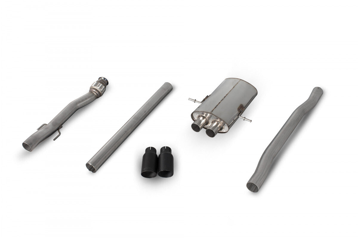 Non-resonated Cat Back Exhaust System w/Twin Tips