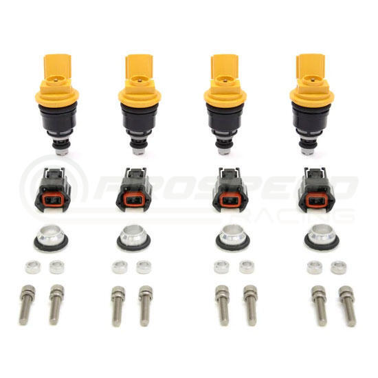 New 4Pcs 550cc Yellow Side Feed Injectors For Subaru Sti WRX GC8 16600-AA170
