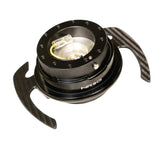 NRG Gen 4 Steering Wheel Quick Release - Black/Carbon Fibre Ring SRK-700CF | Pro Speed Racing