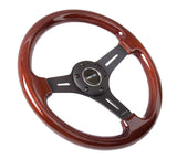 NRG Classic 330mm Wood Grain Steering Wheel - Black Spoke