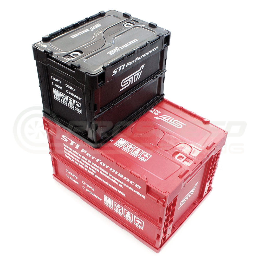 STI Genuine Folding Workshop Storage Crate Container Black - 20 Litres