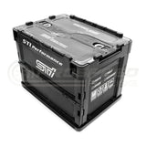 STI Genuine Folding Workshop Storage Crate Container Black - 20 Litres