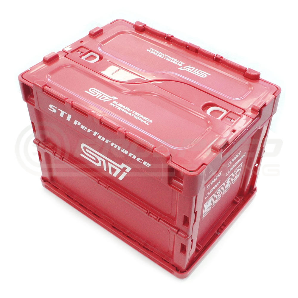 STI Genuine Folding Workshop Storage Crate Container Cherry Red - 20 Litres