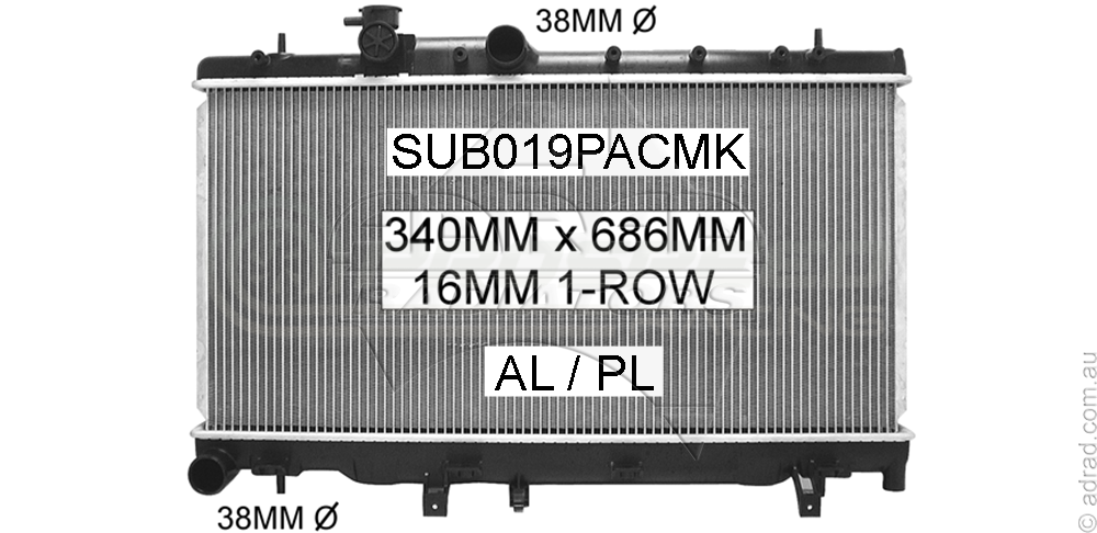 Koyorad OEM Replacement Radiator - Subaru Impreza 01-07/Liberty 98-03 (Non-Turbo, 5MT) SUB019PACMK