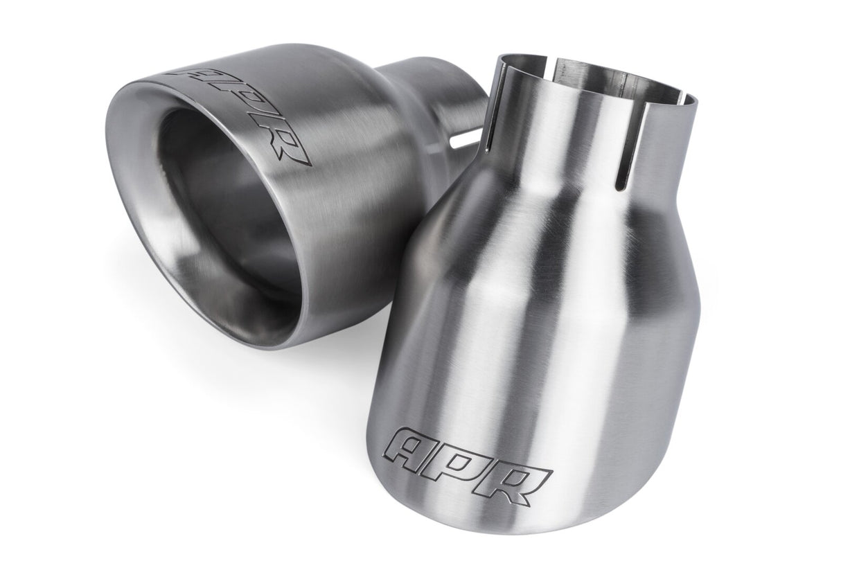 APR Double-Walled 4" Slash-Cut Tips Brushed TPK0002 | Pro Speed Racing