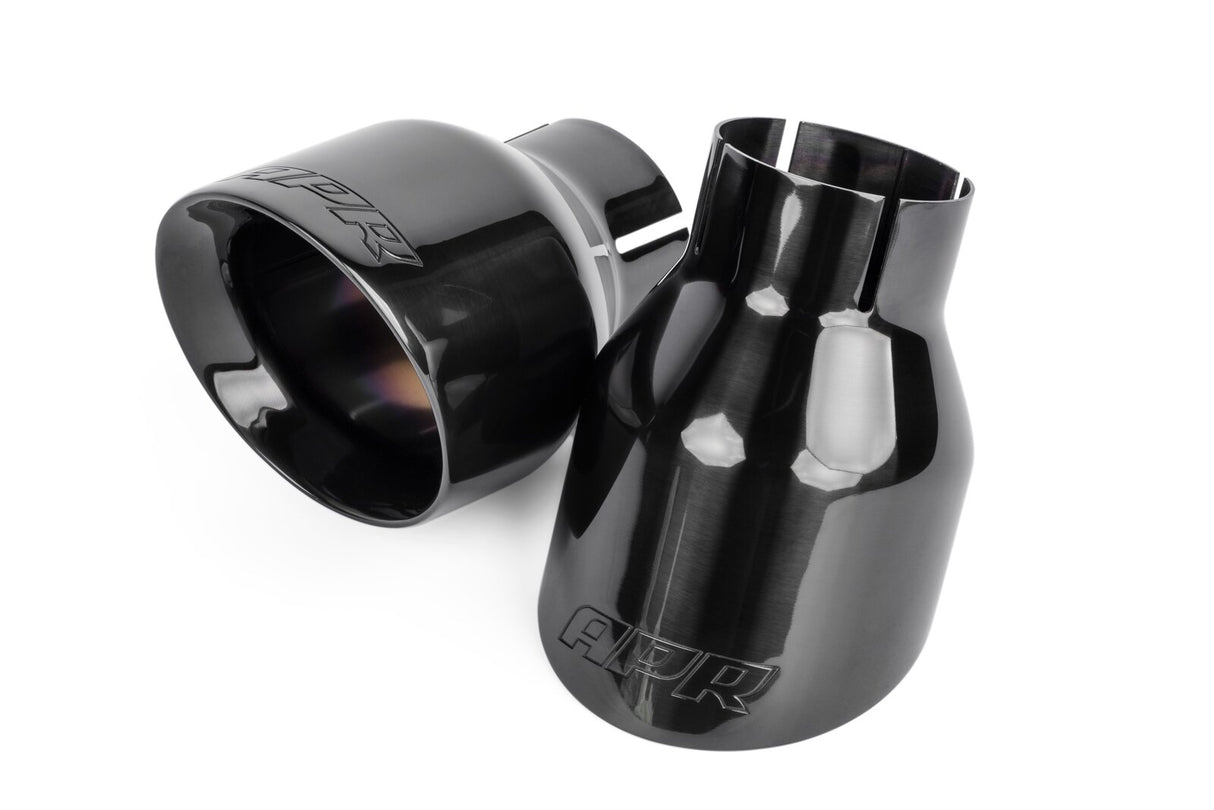 APR Double-Walled 4" Slash-Cut Tips Polished Diamond Black TPK0003 | Pro Speed Racing